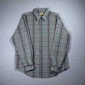 Vintage LL Bean Shirt Flannel Button Up Mens L Plaid Multicolor Long Sleeve 90s